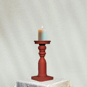 The Red Earth Pillar – Handcrafted Terracotta Candle Stand